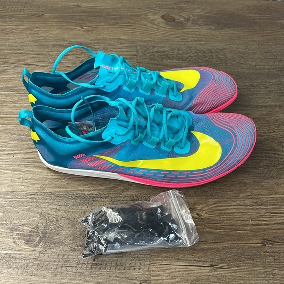Nike Zoom Victory 5 XC Cross Country Track Spikes Lakeside Blue Yellow, Mens 12 - Picture 4 of 10
